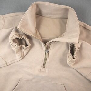 Lululemon Brushed Softstreme Half Zip Pullover Women 12 Cropped Sweatshirt